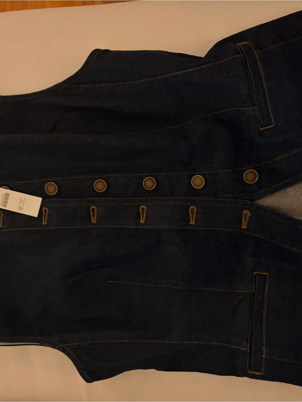 J. Crew Essential Cutaway Denim Vest - Dark Blue NWT